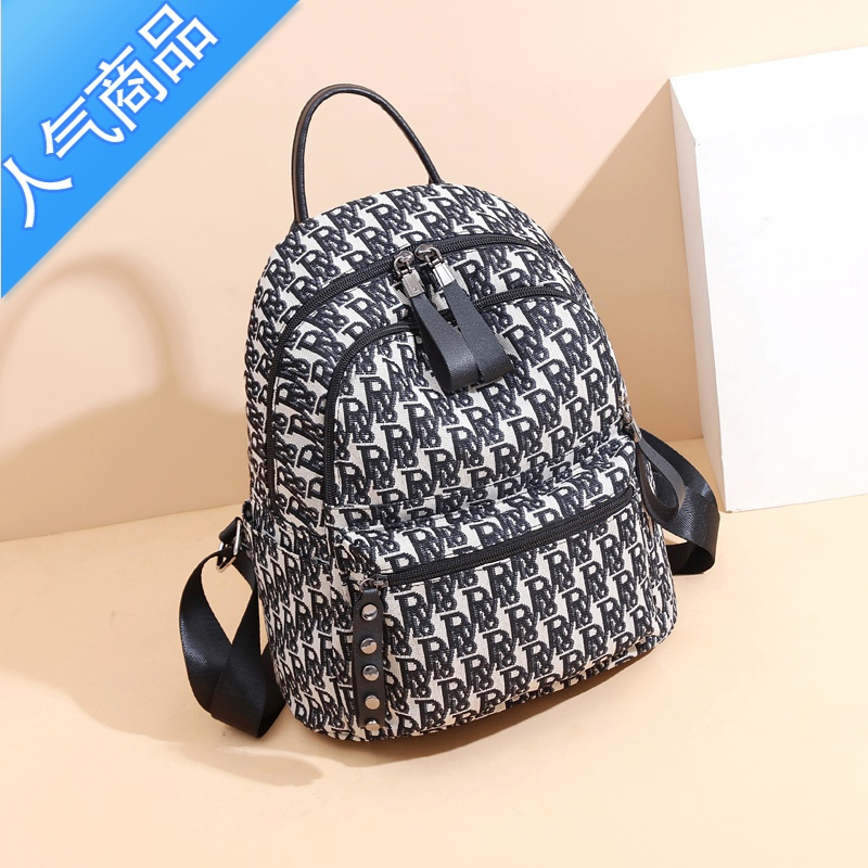 封后双肩包女2022新款时尚潮流夏季小包包百搭书包大容量牛津帆布背包学生书包