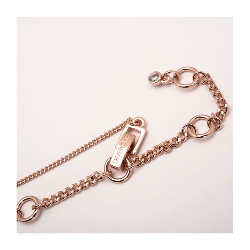 givenchy纪梵希华贵款玫瑰金色水滴型仿水晶女士项链