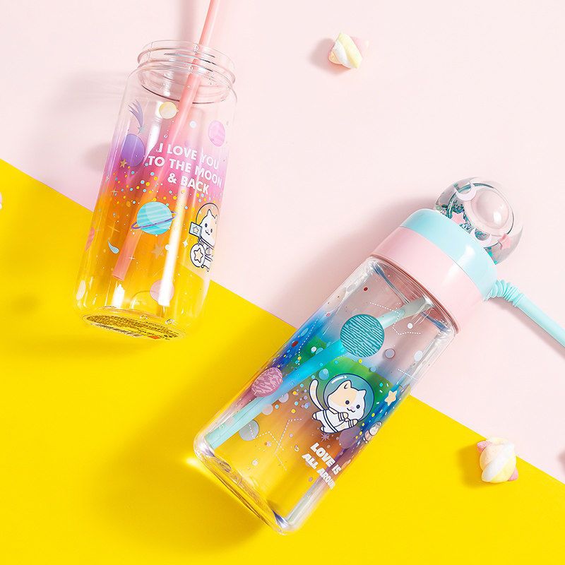 MINISO名创优品星球系列水晶球吸管杯大容量卡通儿童注水杯随手杯 星球系列立体行星陶瓷杯350mL混