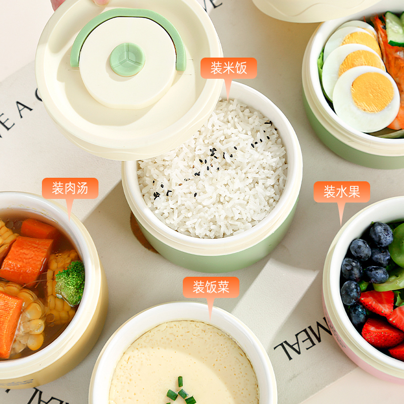 莱柏顿保温饭盒上班族带饭神器可微波炉加热专用陶瓷便当盒学生外带餐盒高清大图