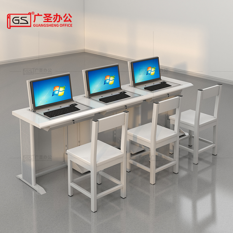 翻转电脑桌培训桌 2400*600*750mm高清大图