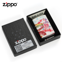 ZIPPO正版原装之宝招财进宝猫个性六面炫彩彩绘 黑色煤油防风原装纯铜火机芝宝正品送男友 zppo