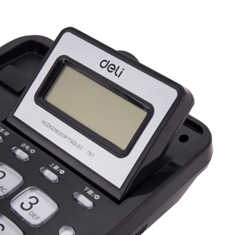 得力(deli) 781 电话机座机 固定电话 办公家用 翻转屏幕 免电池 黑高清大图