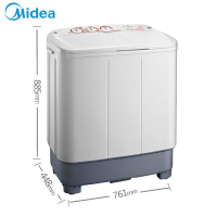 美的（Midea）MP80-DS805 8公斤 超强电机 流线蝶形波轮 喷淋漂脱 洗脱分离 双缸双桶洗衣机 白色