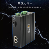 博扬 BY-G102A/B 串口工业级光纤收发器 千兆单模单纤1光2电+RS485 光电转换器光纤交换机一对