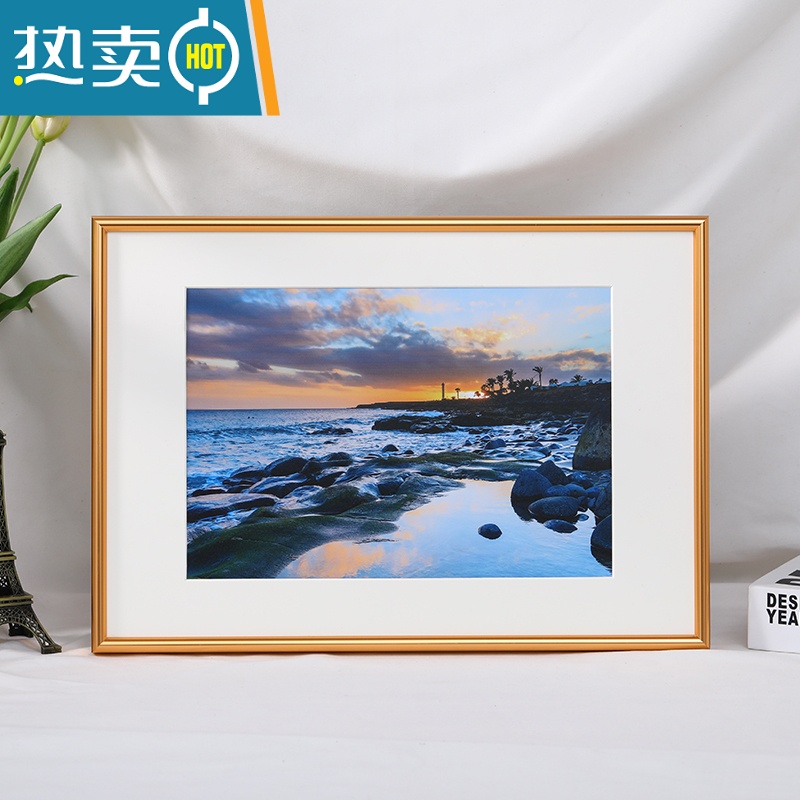 敬平简约窄边铝合金相框挂墙a3画框装裱8k4开a2海报外框定制拼图框架