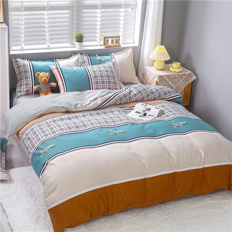 约克罗兰 植物羊绒棉四件套YTJ3102 海岸风情 1.5m/1.8m床 (被套200*230cm)图片