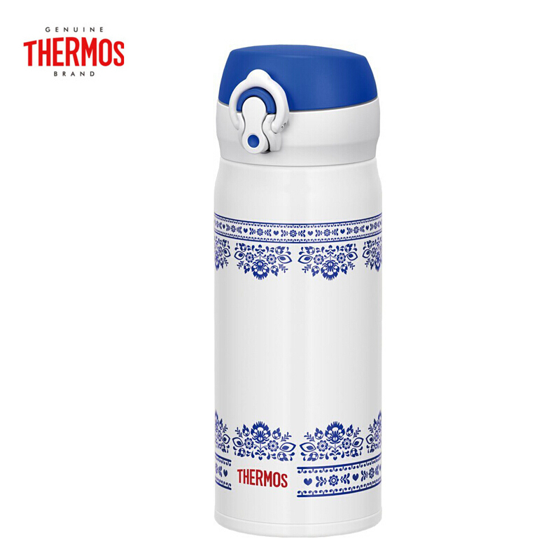 膳魔師(THERMOS)JNL-402保温杯304不锈钢高真空断热水杯时尚便携一键即开400ml 白色