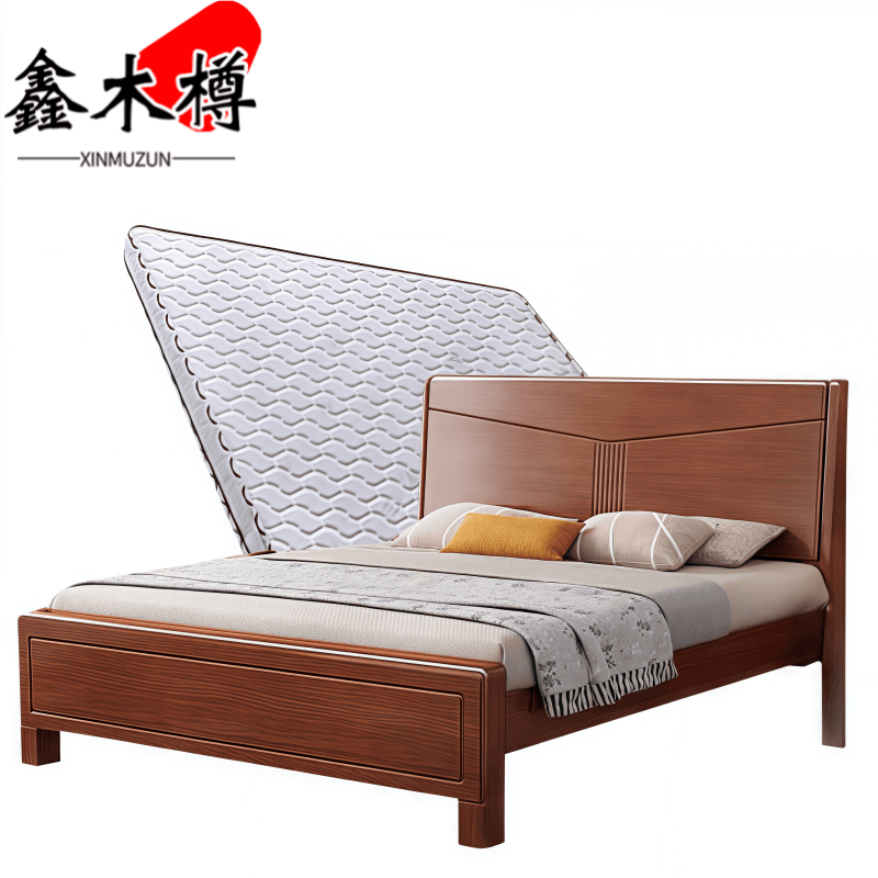 鑫木樽床+床垫150厘米套高清大图