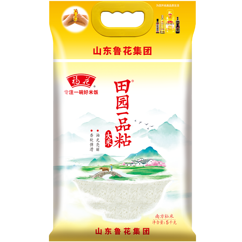 鲁花 福花 田园一品粘大米 5kg高清大图