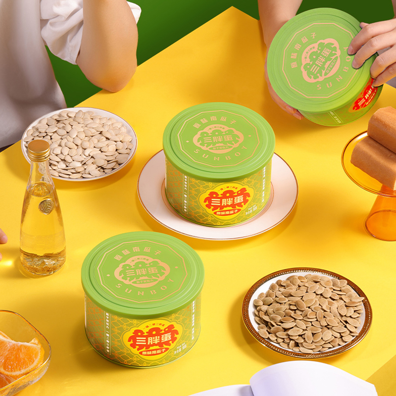 三胖蛋 原味南瓜子 180g*4罐 炒南瓜子坚果炒货休闲办公室零食南瓜籽罐装