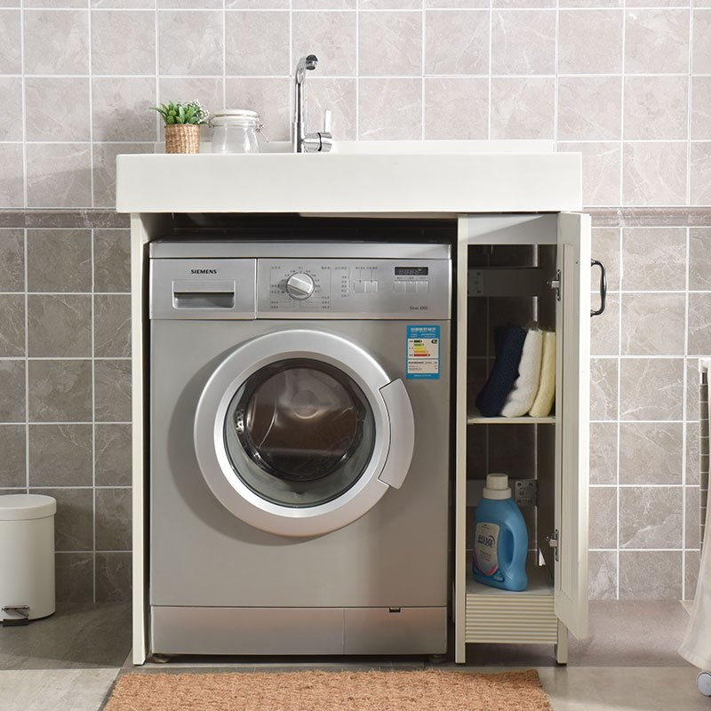 太空铝阳台小户型洗衣柜组合洗衣机脸盆柜子闪电客一体洗衣池伴侣带搓