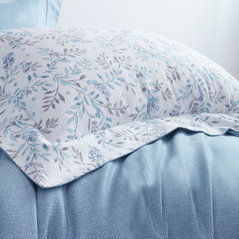 梦洁家纺 纯棉印花四件套:微风 200x230cm高清大图