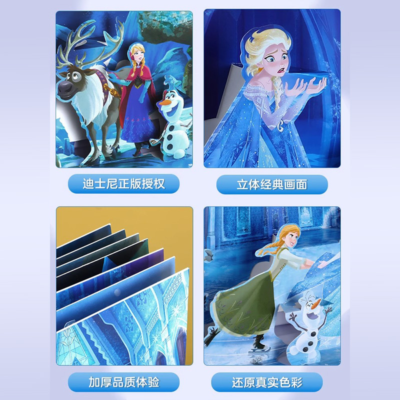 迪士尼⭐小美人鱼 [正版]冰雪奇缘立体书儿童绘本故事3–6岁爱莎公主故事书立体书儿童3d立体书迪士尼艾莎公主绘本儿童女男高清大图