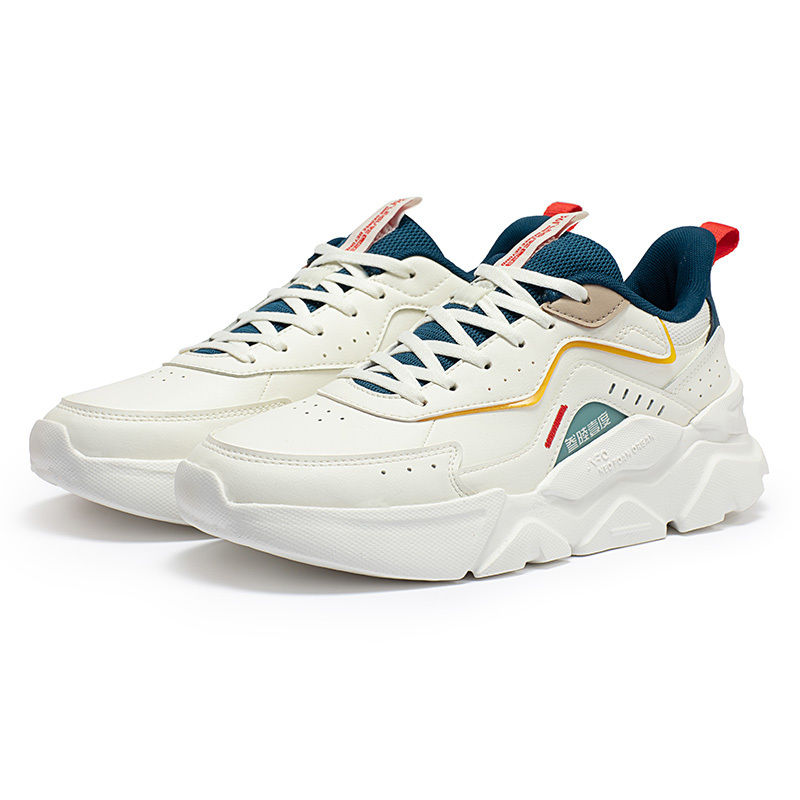 361男鞋运动鞋新款舒适缓震皮面潮搭青少年跑步鞋休闲鞋子男