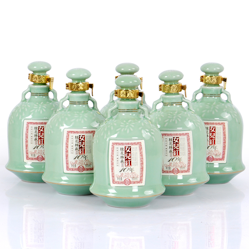 女儿红桂花林藏10年陈老酒500ml*6瓶半干型绍兴黄酒整箱装婚宴送礼