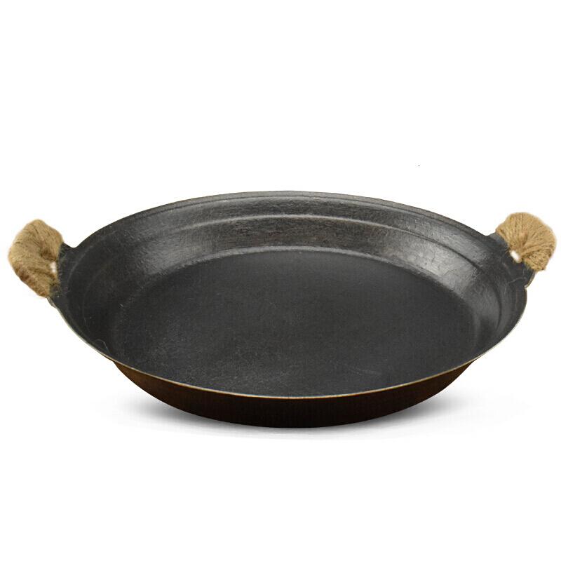 铸铁煎锅无涂层家用水煎包烙馍生煎生铁烙饼锅燃气双耳老式平底锅拓进