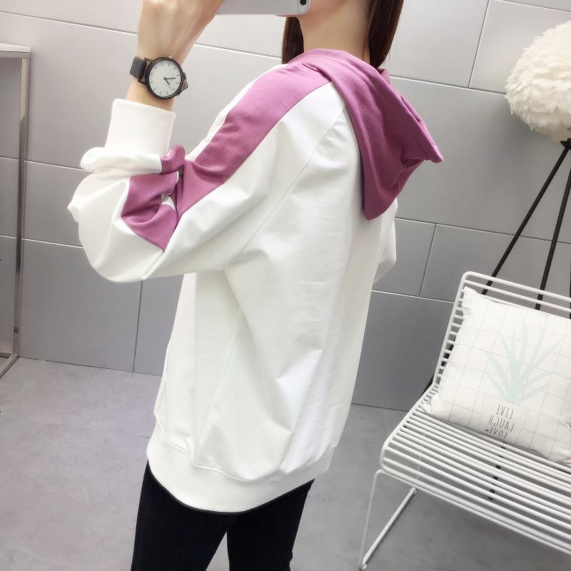卫衣少女装2019春装新款甜美长袖上衣服宽松初中高中学生连帽外套