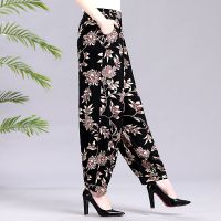 1号色 XL 80-100斤 2021春夏秋款休闲女裤宽松大码广场舞裤棉绸灯笼裤黑色长裤瑜伽裤
