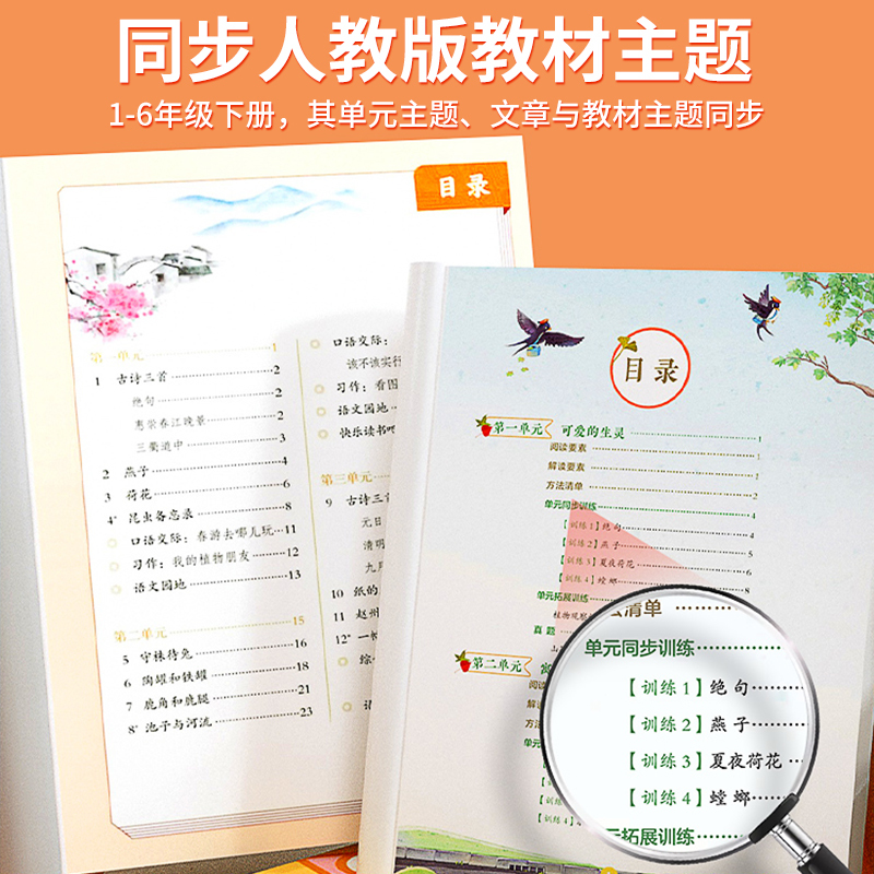 [2本]阅读理解+练字帖 六年级下 [正版]大语文阅读理解专项训练书人教版阅读理解强化训练题每日一练一二年级三年级四五六