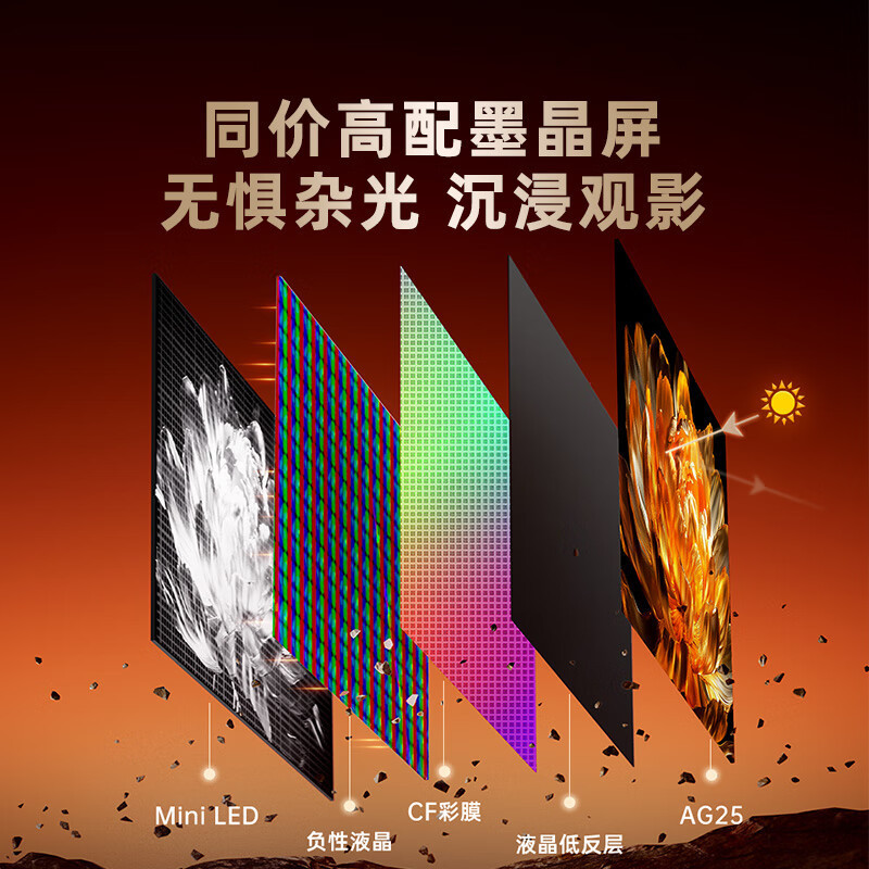 创维电视65A5F艺术款 65英寸448分区Mini LED 哑光屏显墨晶屏无缝贴墙壁画电视机壁纸电视机 65A5FT