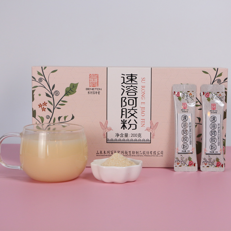 东阿百年堂 速溶阿胶粉 200g盒装 阿胶原粉 喝出好气色