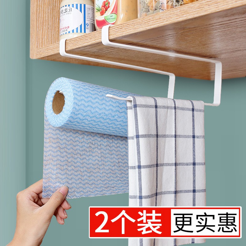 厨房纸巾挂架用纸架免打孔吸油纸挂架子橱柜卷纸专用保鲜膜收纳架收纳层架 三维工匠高清大图