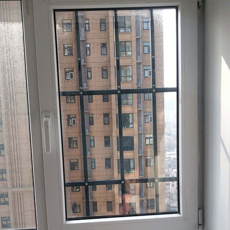 儿童安全防护栏免打孔高层飘窗围栏防坠栏窗户网隐形防护网防盗窗