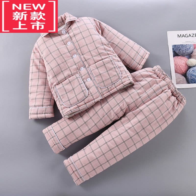 可莉允花儿童棉衣家居服校服器内胆中大童男女童宝宝棉服冬季格子图片