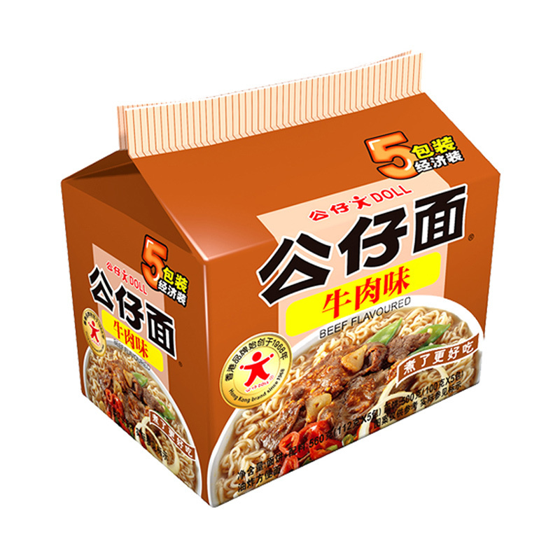 公仔面五连包牛肉味560g