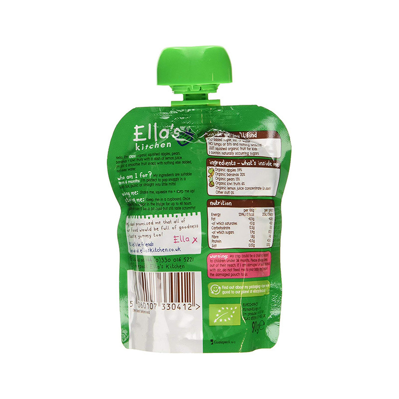 艾拉的厨房(Ella’s Kitchen)有机绿色苹果香蕉梨子奇异果混合果泥 90克/袋装 6个月以上