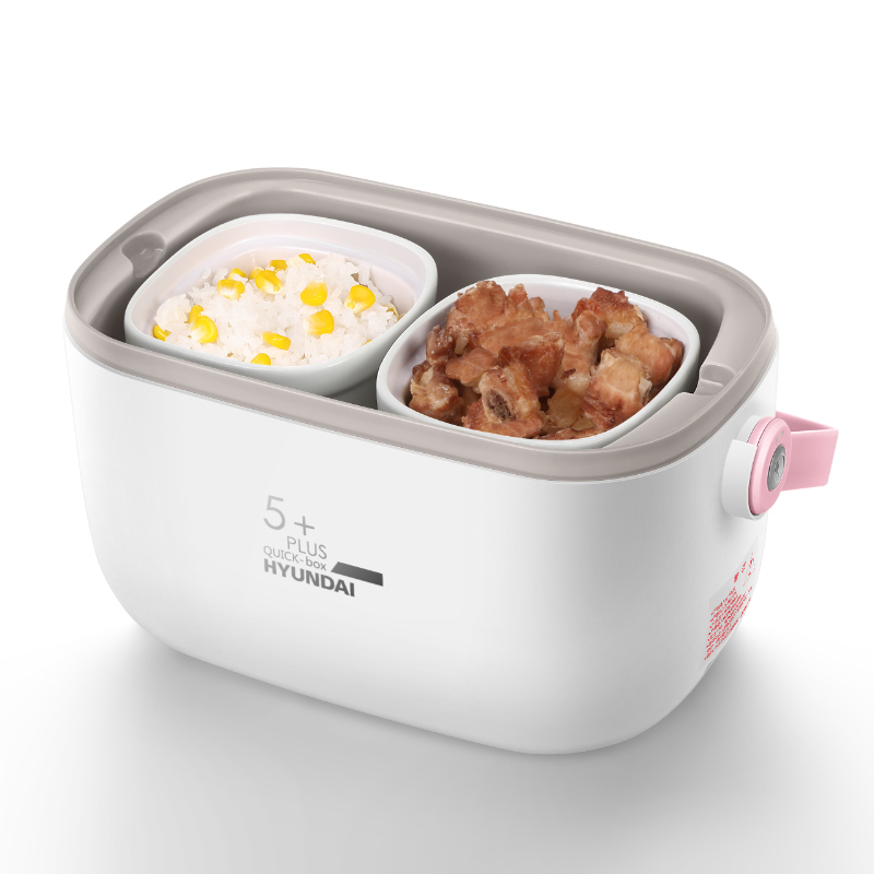 韩国现代(HYUNDAI)电热饭盒0.74L保温插电加热蒸煮饭带饭神器一机多用上班族便携QC-FH603 鲜果绿