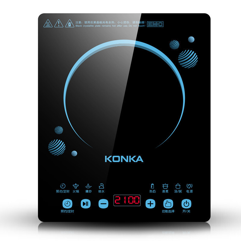 康佳(KONKA)电磁炉KEO-21CS299CB(TCE) 智能整板触控 2100W大功率 (赠汤锅+精铁不粘炒锅)