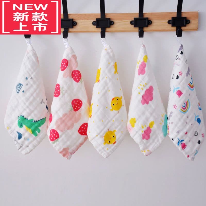 可莉允婴幼儿口水巾六层高密纱布小方巾儿童小毛巾幼儿园宝宝小手帕图片