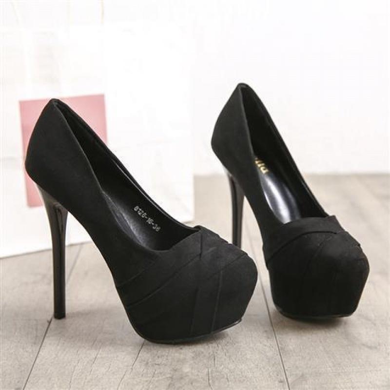 卡其鱼嘴绒面3112cm超高跟鞋性感夜店韩版公主鞋防水鱼嘴高跟鞋细跟女