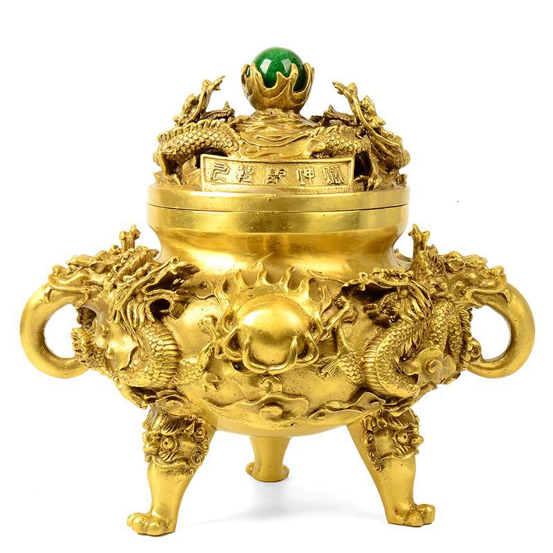 美帮汇九龙香炉 三足香炉焚香炉铜 塔香粒香迷你香薰香炉客厅高清大图