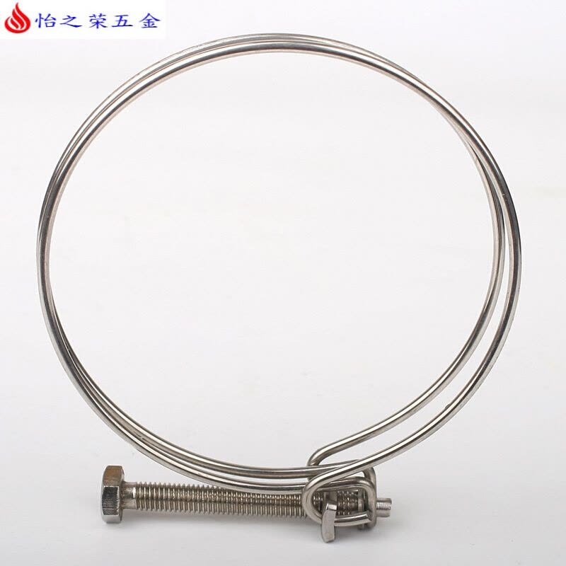 1-6寸不锈钢钢丝箍双钢丝卡箍管夹喉箍管卡卡子水管农用水带管箍 3寸(80mm)不锈钢丝卡图片