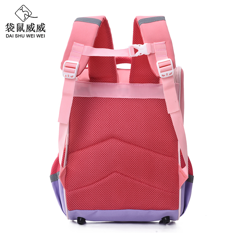 袋鼠威威 小学生书包 送双层卡通文具盒 XFH0327-1高清大图