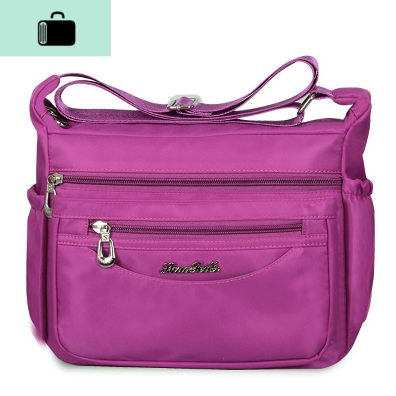 时尚单肩斜挎包2020新款多层女包防水帆布大容量中老年包包妈妈包NEWLAKE高清大图