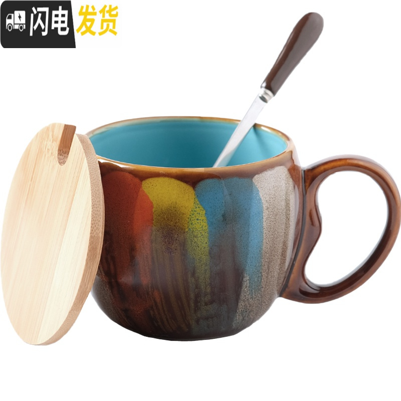 三维工匠 手绘马克杯大容量喝水家用套装牛奶燕麦早餐杯子陶瓷杯高清大图