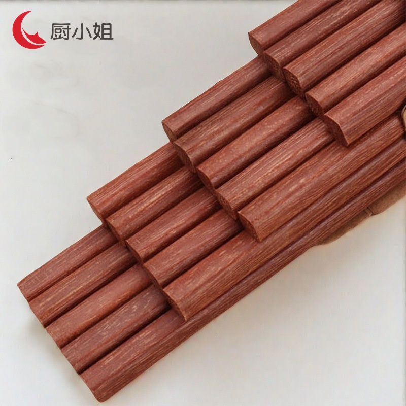 厨小姐无漆无蜡防滑鸡翅木筷子CXJ-7856 10双/包高清大图