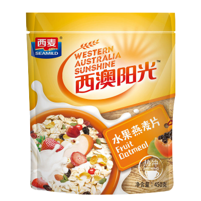 西麦 水果燕麦片450g 西澳阳光热冲营养早餐 非油炸非膨化 轻食代餐膳食纤维饱腹早餐