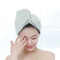可爱珊瑚绒干发巾吸水毛巾浴帽头发快速干发帽加厚速干擦头包头巾|包边浅绿色