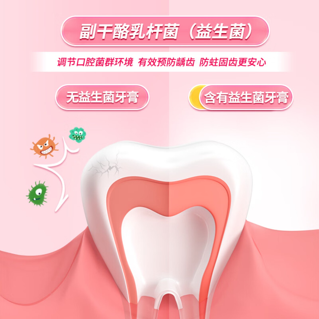 牙博士 防蛀固齿牙膏套装 克蕾欧泵式牙膏(草莓味)+儿童乐护牙刷高清大图