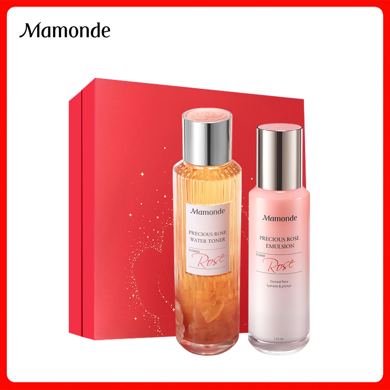 梦妆(Mamonde)蔷薇盈润澎弹精粹套装(水150ml+乳125ml)清透水润 保湿水乳套装 护肤品套装