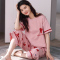 波迷娜(BOMINA)睡衣女夏纯棉短袖薄款韩版学生短裤夏季全棉服两件套装夏天
