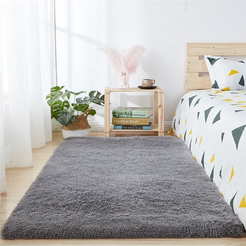 sleepybear可爱粉色ins风卧室满铺可爱床边毯加厚丝毛地毯客厅茶几毯