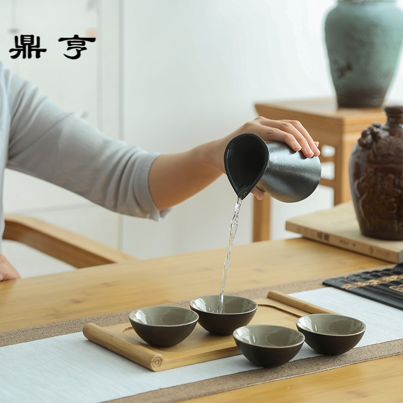 鼎亨黑陶日式分酒器白酒清酒具陶瓷家用套装半斤酒盅酒壶酒杯温酒