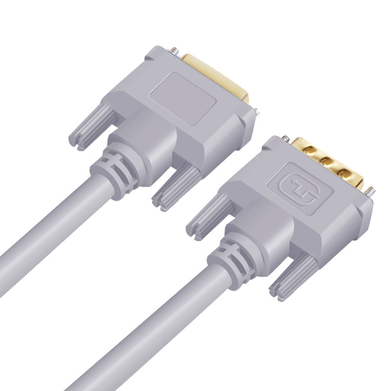 晶华 DVI线 dvi24+1数字高清公对公笔记本电脑投影仪显示器视频连接线 灰色 3米 H312H