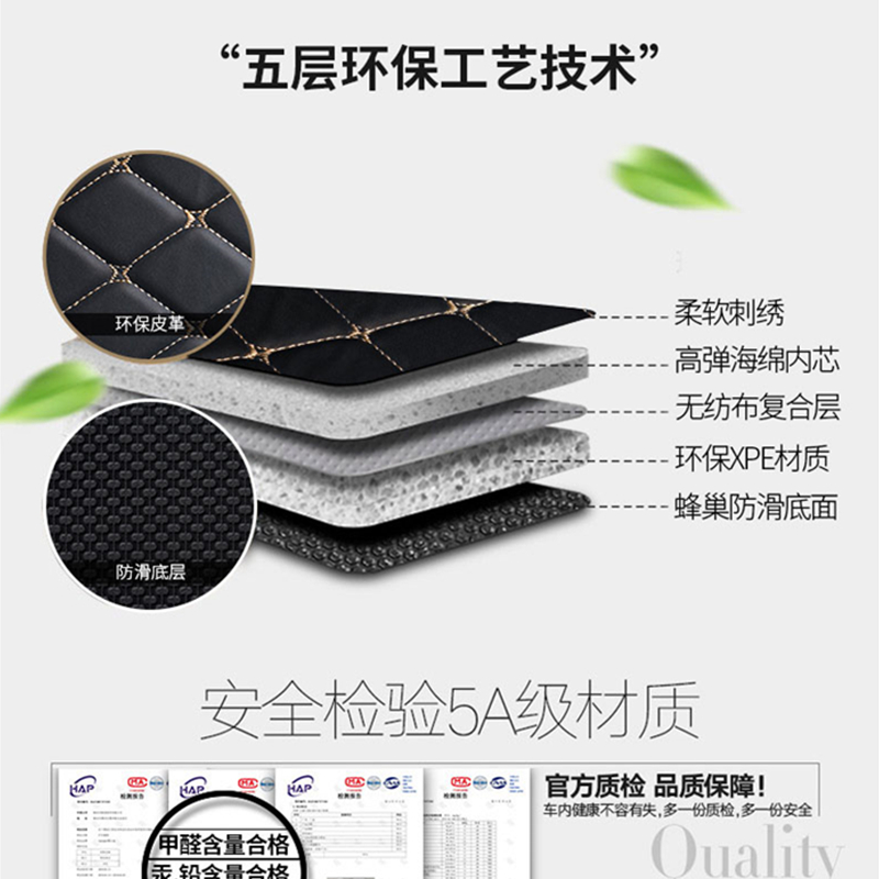 专车定做全大包围汽车脚垫专用脚踏垫及后备箱垫套装高清大图